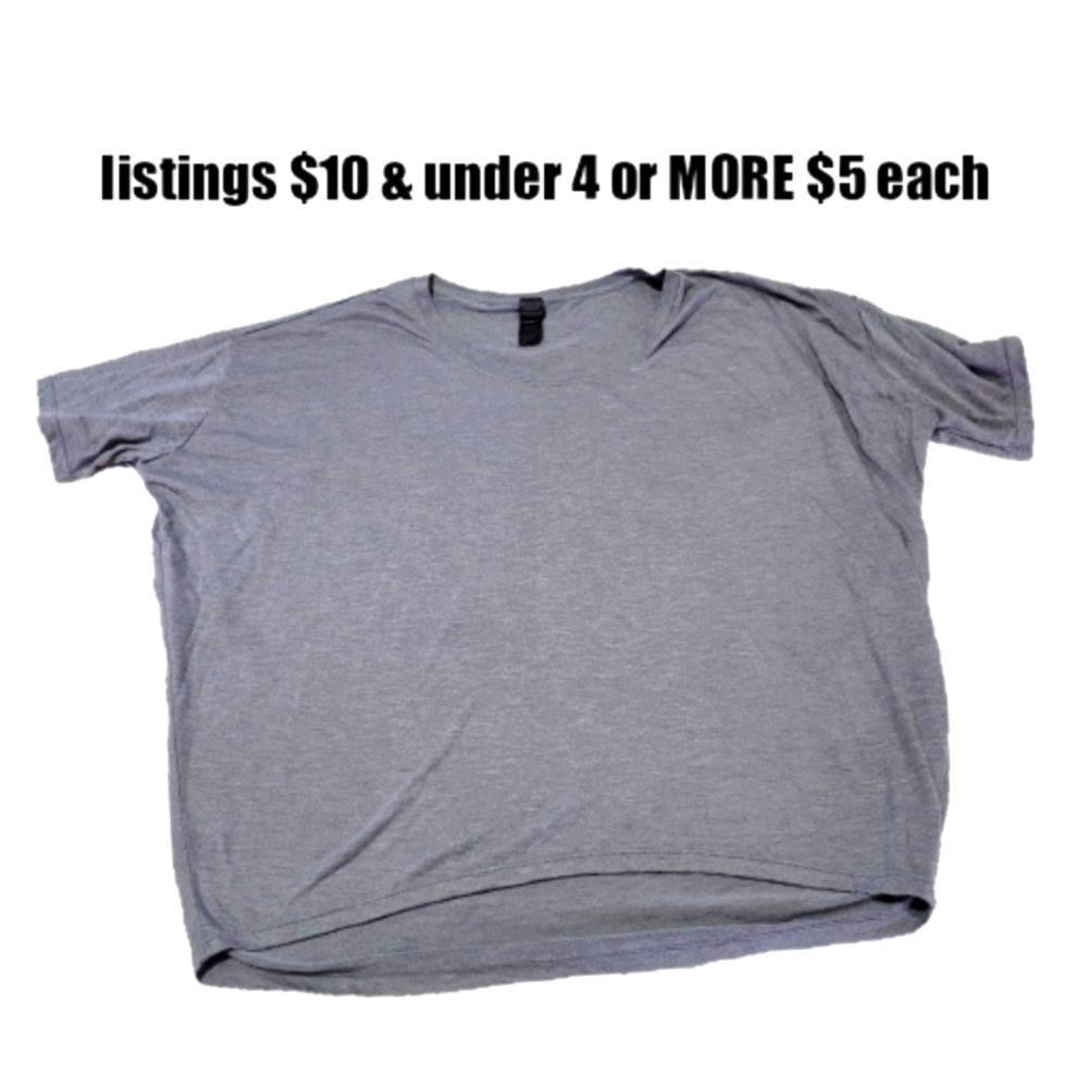 Oversized Tee Shirt Size Small Hi Low T-shirt Grey Short Sleeve Crewneck Flowy